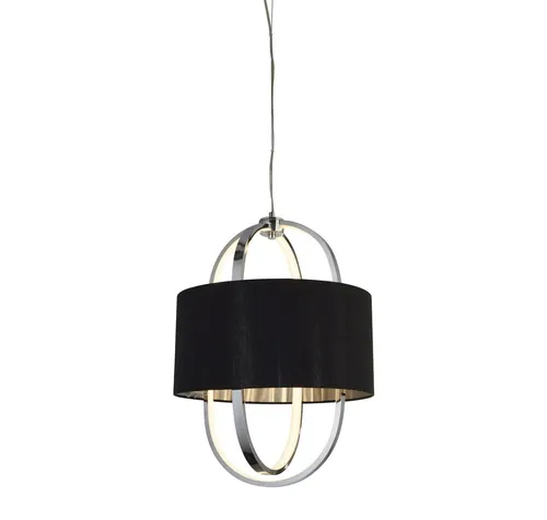 Searchlight LED-Hängeleuchte Madrid, 1-flammig - Lampen mit fest integriertem LED, warmweißem Licht und einzigartigem Design aus Chromringen und Opalstreifen, ideal für modernes Ambiente.