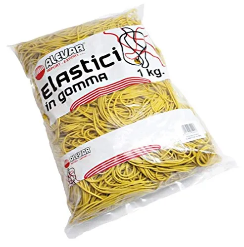 Alevar Gummibänder für das Büro, gelb, Durchmesser 90 mm, Packung im Beutel à 1 kg