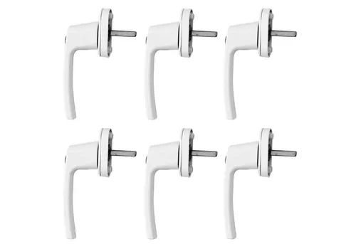 HAC24 Fenstergriff Sicherheitsfenstergriff Balkontürgriff Metall Balkontür Fenster, (6-tlg), Abschließbar Weiß inkl. Schlüssel