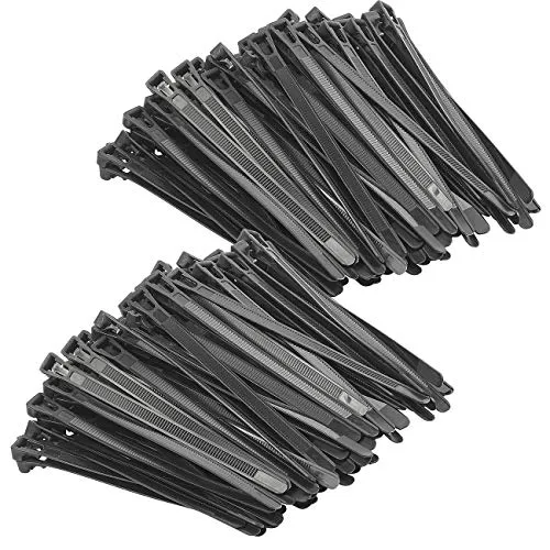 AGT Kabelstraps: 200er-Set wiederverschließbare Kabelbinder, 150 x 7,6 mm (Kabel-Band, Kabelhalter, Organizer)