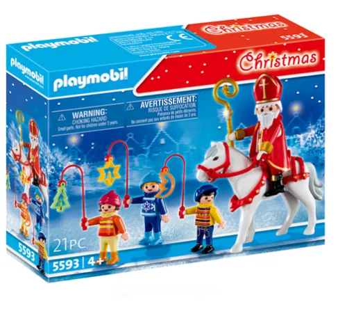 PLAYMOBIL Christmas 5593 Groß Festumzug Von Weihnachten - Wikinger Spielset mit festlichem Weihnachtsumzug, ideal für kreative Rollenspiele und zur Förderung der Fantasie.