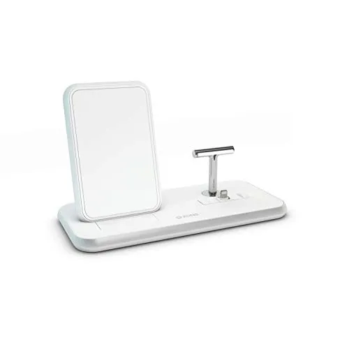 ZENS Aluminium Charger mit Stand, Ladestation für iPhone und AirPods, weiß, ZEDC06W/00