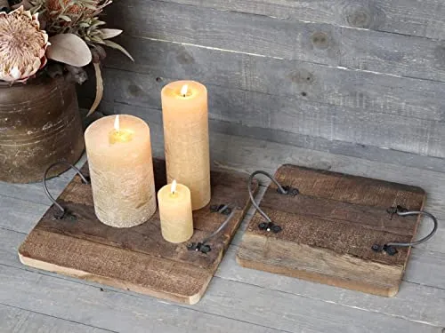 Chic Antique Dekotablett Grimaud - Altes Holztablett mit Henkel - Dekotablett aus altem Holz mit praktischem Henkel, ideal für stilvolle Servierung und Dekoration. Maße: 30x30cm, perfekt für jedes Zuhause.