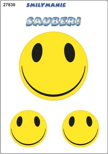 Aufkleber Smily Sauber! 3er-Set 150 x 105 mm  Sticker Autocollant