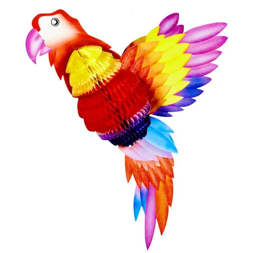 Wabenball Papagei, 38 cm, Partydekoration Sommerparty Gartenparty