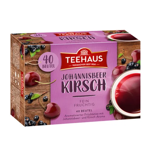 Teehaus Johannisbeer Kirsch Früchtetee fein und fruchtig 90g