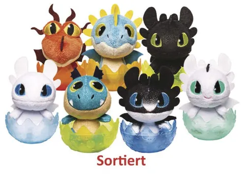 DreamWorks Dragons Legends Evolved - Sammelplüschdrache im Ei (Stile variieren) - Stofftier & Teddybären: Entdecke den 7,5 cm großen Baby-Drachen aus DreamWorks Dragons, der immer wieder schlüpfen kann. Ideal für kreative Kinder, die ihre Drachenbande individuell zusammenstellen möchten!