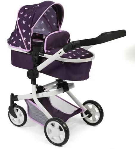 Bayer Chic 2000 - Puppenwagen Mika 2in1 - Stylischer 2in1 Kombipuppenwagen für Kinder von 4 bis 8 Jahren, höhenverstellbarer Schiebegriff und sicherer 3-Punkt-Gurt für Puppen bis 52 cm.