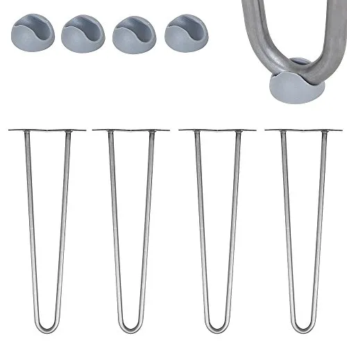 Melko 4er Set Hairpin Legs 60cm austauschbare Haarnadel Tisch&Schrank Beine 2 Streben inkl. Tischbeinschoner