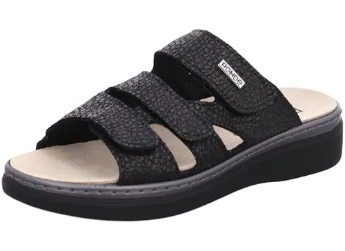 Rohde Abano Hausschuh aus Leder – Bequem und Stilvoll - Damen-Hausschuhe aus hochwertigem Veloursleder mit Klettverschluss für individuelle Passform und Schuhweite G. Ideal für gemütliche Abende oder das Homeoffice.