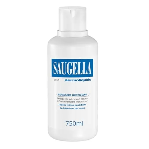 Saugella Dermoliquido Täglicher Intimreiniger, pH 3,5, geruchshemmend, erfrischend und belebend, mit Salbei und Milchsäure, 750 ml