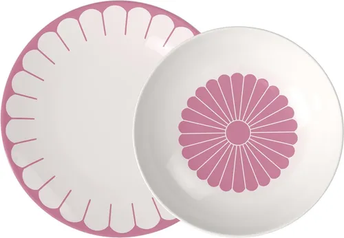 Villeroy & Boch Fleur Couleur Tafelservice 12-teilig - Cassis - 12-teiliges Tafelservice für 6 Personen aus hochwertigem Porzellan, spülmaschinen- und mikrowellengeeignet. Zeitloses Design mit floralen Motiven für stilvolle Tischarrangements.