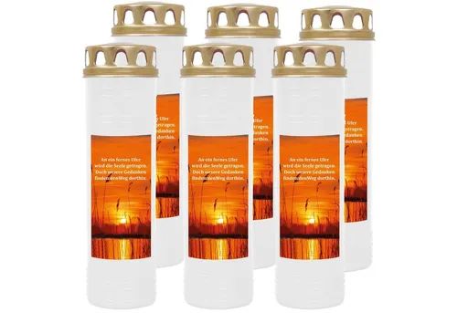 HS Candle Grabkerze 170h Brenndauer (6-tlg), H26cm x Ø7cm, wind- & wetterfest, sofort einsatzfähig