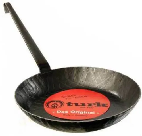 Turk 65230 Schmiedeeisen-Pfanne mit Hakenstiel, 28 cm in schwarz von Turk