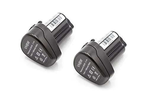 vhbw 2X Akku kompatibel mit Metabo PowerMaxx BS Quick Basic, PowerMaxx BS Quick, PowerMaxx BS Pro Werkzeug (1500 mAh, Li-Ion, 10,8 V)