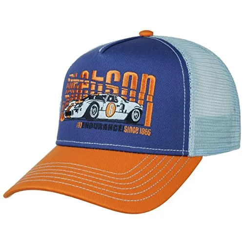 Stetson Endurance Trucker Cap Snapback - Modische Baumwollmütze in Blau - Vielseitige Snapback-Cap aus 100% Baumwolle, ideal für Sommer und Winter. Das atmungsaktive Netzfutter sorgt für angenehme Belüftung, während das sportliche Design jedes Outfit aufwertet.