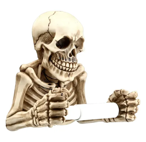 Skelett Toilettenpapierhalter - Toilettenpapierhalter im Skelett-Design, ein kreatives und witziges Accessoire für Ihr Badezimmer.