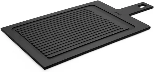 Woll Cut & Serve Schneidebrett mit Rillen, 49 x 24 cm - Hackbretter aus FSC-zertifiziertem Papierverbundstoff, BPA-frei und hitzebeständig bis 175°C, ideal für hygienisches Schneiden und einfache Reinigung in der Spülmaschine.