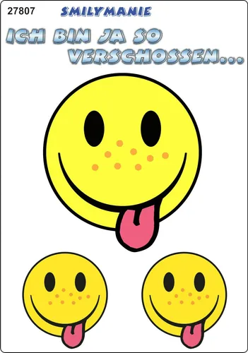 Aufkleber Smily Ich bin ja so verschossen ... 3er-Set 150 x 105 mm  Sticker Auto