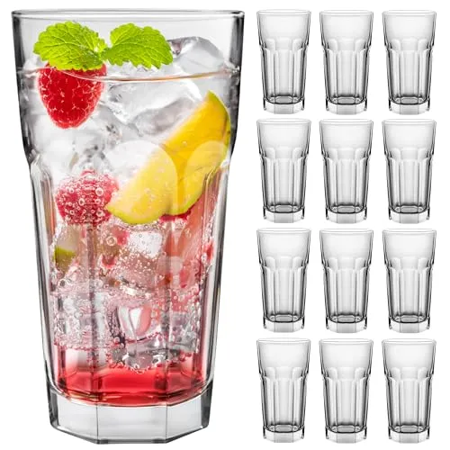 KONZEPT Gläser Set 12 teilig, Glas 270 ml, ideal als Trinkgläser, Wassergläser, Longdrinkgläser