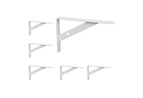 relaxdays Wandregalhalter Regalträger 6er Set, weiß