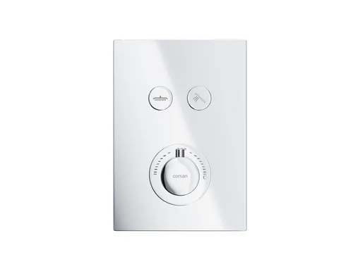KOLMAN Unterputz Duschbatterie Thermostatisch in Chrom - Moderne, wandmontierte Duschbatterie mit thermostatischer Steuerung. Ideal für individuelle Temperaturregelung und hohen Komfort im Badezimmer.