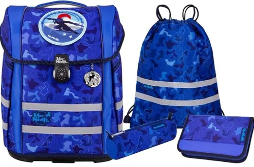 MCNeill Schulranzen-Set PERFECTO, PUZZLE 5-teilig, ab 1. Klasse - Blau - Schulranzen-Set mit ergonomischem Design und atmungsaktiver Polsterung, ideal für den Einstieg in die Grundschule. Enthält alles für einen gelungenen Schulstart!