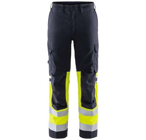 Fristads Warnschutz-Shirt Flamestat High Vis Stretchhose KL.1 2162 Athf - Bequeme Stretchhose mit schmutz-, öl- und wasserabweisenden Eigenschaften. Ideal für den professionellen Einsatz mit verstärkten Taschen und geprüfter Qualität für optimale Sicherheit.