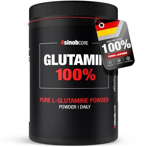 Glutamin 100% - Pures L Glutamin Pulver Hochdosiert 500 g - Aminosäure L-Glutamin, 100% rein und ohne Zusätze, ideal für Sportler und gesundheitsbewusste Menschen. Vegan, glutenfrei und laktosefrei für optimale Verträglichkeit.