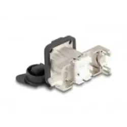 Delock D-Typ RJ45 Einbaubuchse mit LSA Anschluss Cat.6A STP