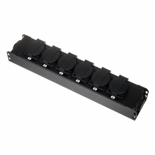 Adam Hall Cables PRO PORT 6 T Stromverteiler - Zubehör für Lichttechnik mit 6 x IP54 Schuko-Ausgängen, ideal für professionelle Anwendungen und wetterfestes Design.