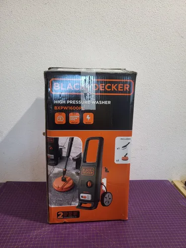 Black+Decker Hochdruckreiniger BXPW1600PE 1600 W - Kaltwasser-Hochdruckreiniger mit 125 bar Druck und 420 l/h Durchflussrate, ideal für gründliche Reinigungen im Außenbereich.
