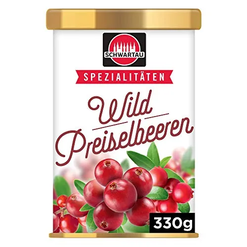 GOURVITA DE Schwartau Spezialitäten Wildpreiselbeeren, 330g - Brotaufstrich aus 100% schwedischen Preiselbeeren, ohne Konservierungsstoffe, mit herb-süßem Aroma – ideal für Feinschmecker!