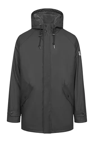 DERBE HAMBURG M-02-PU-TREKHOLM_AS Herren Regenjacke XXL - Jet Black/Lava Smoke - Funktionsjacke aus 100% Polyester, gefüttert mit weichem Teddy-Fell. Stark wasserabweisend, winddicht und mit praktischen Taschen für optimalen Komfort.
