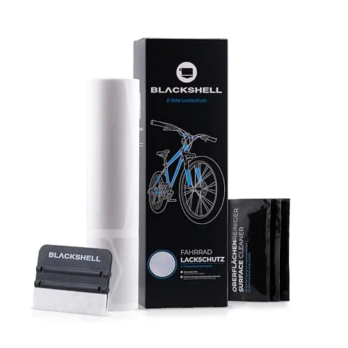 Blackshell® Fahrrad Schutzfolie für E-Bike, Pedelec, Elektrofahrrad - 21-teilig in transparent - starker Rahmenschutz, Steinschlagschutz-Set