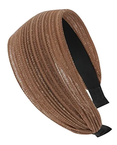 axy HR16a Haarreif Serie 16a Hair Band mit Glitzerfäden - Wunderschön (Braun)