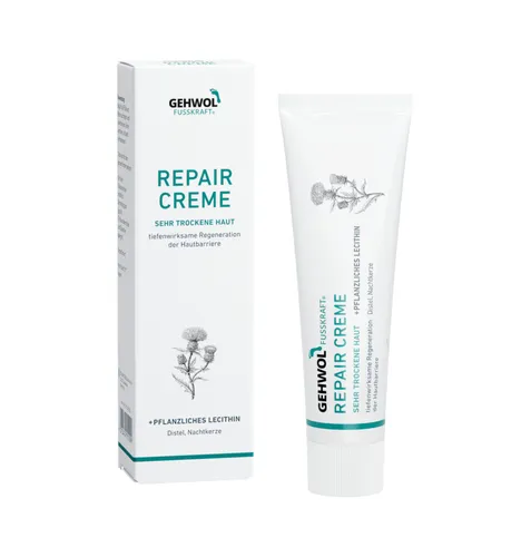 GEHWOL FUSSKRAFT Repair Creme 125ml - Fußcreme für sehr trockene Haut, mit einer speziellen Kräuterformel zur intensiven Pflege und Regeneration der Füße. Ideal für die tägliche Anwendung.