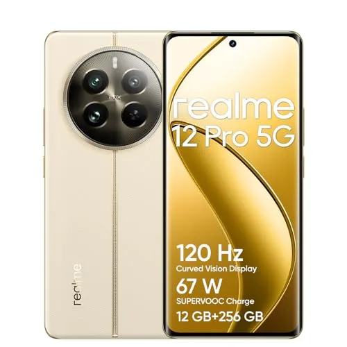 realme 12 Pro 5G Smartphone - Simlockfreies Handy mit 12+256GB, 2X optischem Zoom und 5000mAh Akku für langanhaltende Nutzung. Genießen Sie brillante Fotos auf dem 120Hz Curved Vision Display.