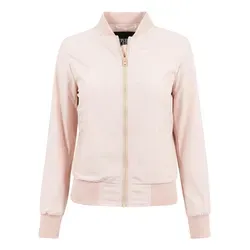 Urban Classics Damen Bomber Jacke - Light Pink, XS - Funktionsjacke für Damen, ideal als Übergangsjacke mit elastischen Rippbündchen für optimalen Tragekomfort und zwei praktischen Eingriffstaschen.