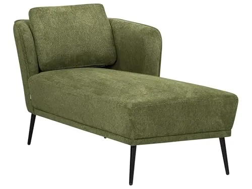 Chaiselongue dunkelgrün linksseitig mit Kissen ARTHEZE in grün von Beliani