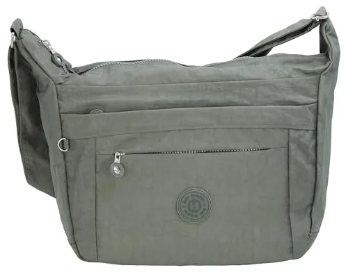 BAG STREET INTERNATIONAL Umhängetasche Grau – Leichte Damen Schultertasche aus Nylon