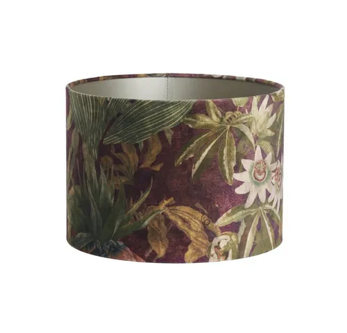 Dirk Davids Leuchten GmbH Lampenschirm Lampenschirm für Tischleuchte Zylinder Passionsblume Violett 25-25-18, Elegantes Design