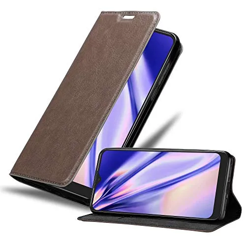 Cadorabo Hülle kompatibel mit Alcatel 3L 2020 aus Premium Kunst Leder Flip Klappbare Stoßfeste Magnetische [Standfunktion] [Kartenfächern] Cover Hülle für Alcatel 3L 2020 Tasche in Braun