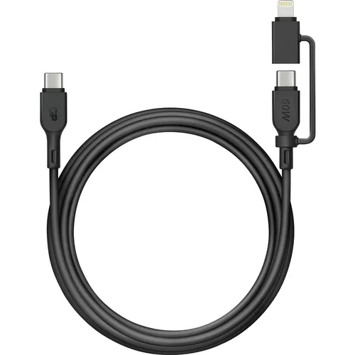 GP USB-Kabel USB-C auf Apple Lightning 1,50m Schwarz - Hochwertiges MFI-zertifiziertes Kabel für Apple und USB-C Geräte, ideal für schnelles Laden und Datenübertragung mit bis zu 480 Mbit/s.