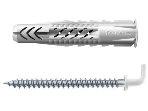 Fischer Universaldübel UX 8 x 50 RH mit Winkelhaken, nylonbeschichtet 94628 SB-K
