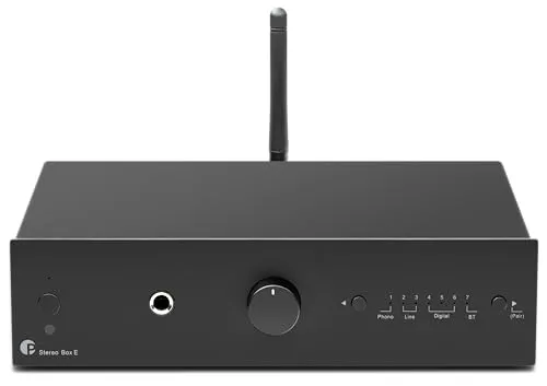 Pro-Ject Stereo Box E - Kompakter Hi-Fi-Stereo-Verstärker mit BT 5.0 - Hifi-Verstärker mit 2x40W, Subwoofer-Ausgang und hochauflösendem AptX HD Bluetooth 5.0 für erstklassigen Klang und einfache Konnektivität.