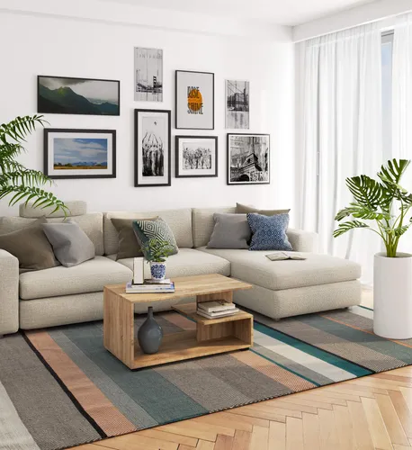 Raumhirsch Couchtisch Sonoma Eiche, 90x45x51 cm - Stilvoll und Funktional - Moderner Couchtisch aus robustem Holzwerkstoff mit elegantem Sonoma-Eiche-Finish. Ideal für Wohnzimmer und Büros, bietet er Langlebigkeit und pflegeleichte Oberflächen für eine stilvolle Gestaltung.