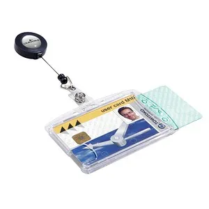 DURABLE Namensschilder mit Jojo 8,5 x 5,4 cm - Ausweisschutz mit einfachem Zugriff, ideal für Mitarbeiter und Veranstaltungen