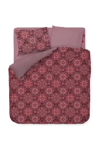 PiP Studio Bettwäsche Il Mosaico Dark Red – 200 x 200 cm - Bettwäsche-Set aus 100% Baumwolle, mit praktischem Reißverschluss und eleganten Kissenbezügen. Ideal für stilvolle Schlafzimmer und pflegeleicht bei 60°C waschbar.