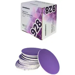 Sandwox 928 Magic Arrow Finishing Schleifscheibe D75mm | Korn 3000 - Scheiben mit Klettverschluss für perfekten Feinschliff, reduziert Polierzeit dank hochwertigem Siliciumkarbid für gleichmäßigen Materialabtrag. Ideal für Lackierbetriebe und Hochglanzflächen.